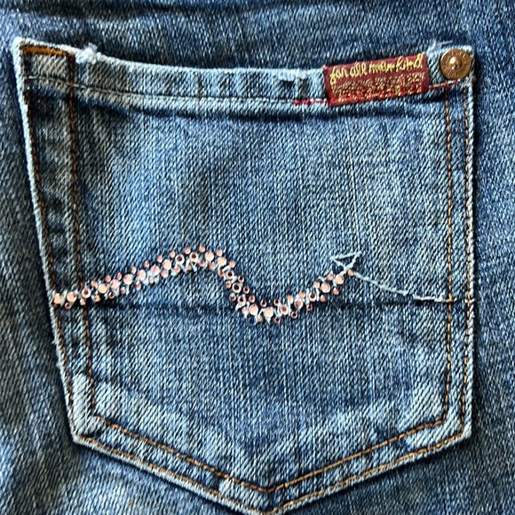 7 For All Mankind Swarovski Jeans Boot Cut Size 27 - Picture 3 of 6